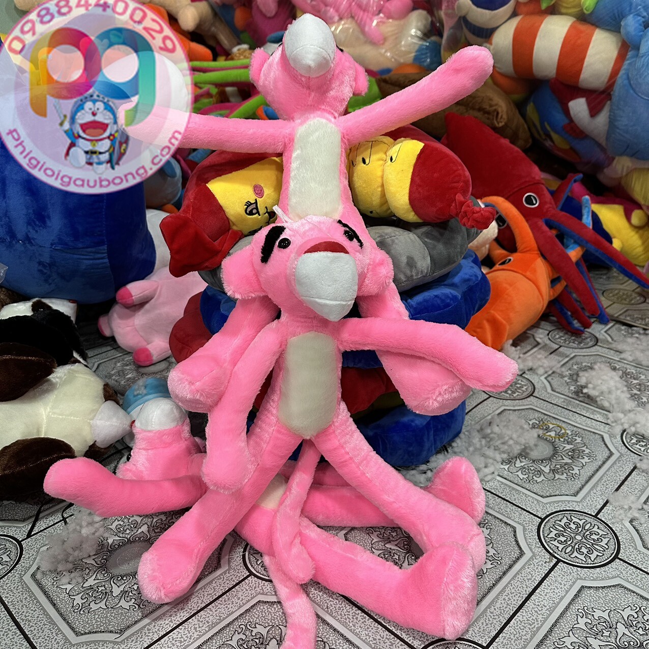 Gấu bông chú báo hồng 29k